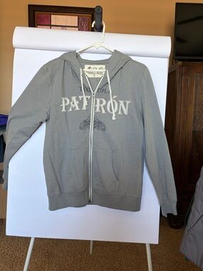 Threads 4 Thought Gray Zip Hoodie with Cream Drawcords